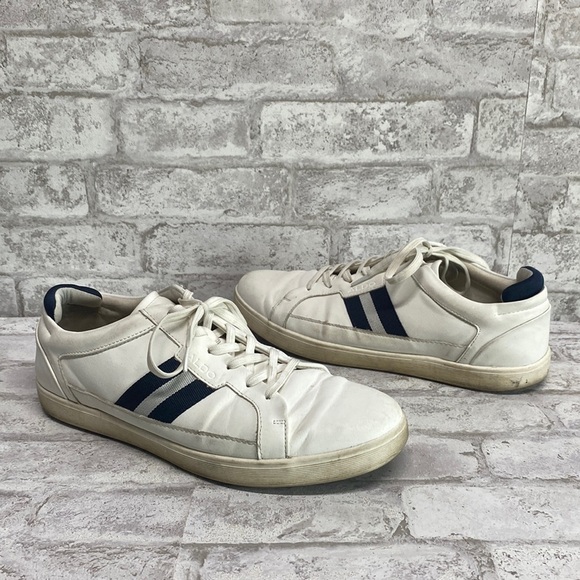 ALDO‎ White Navy Blue Casual Sneakers Men’s 10 - Picture 1 of 7